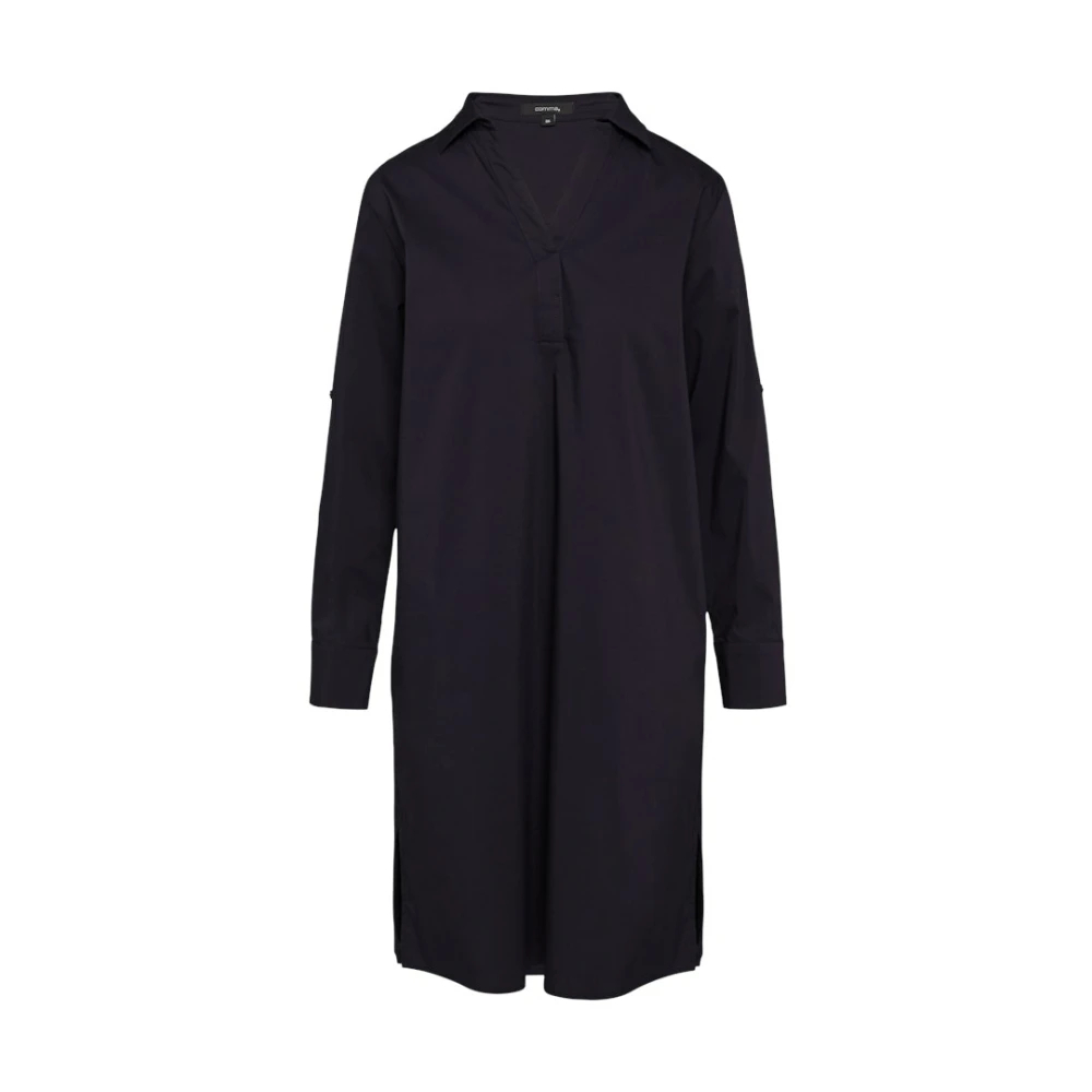 Comma Damen Blau - Kurzes Hemdblusenkleid - Dresses - 3XL