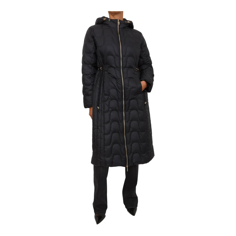 Liu Jo Damen Schwarz - Gesteppter Nylonmantel - Coats - K - M