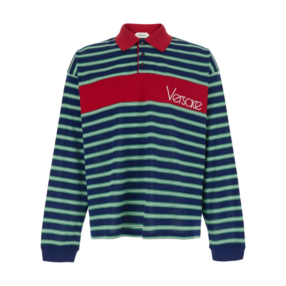 Versace Herren Multicolor - Gestreiftes Poloshirt - Tops - Mehrfarbig - S