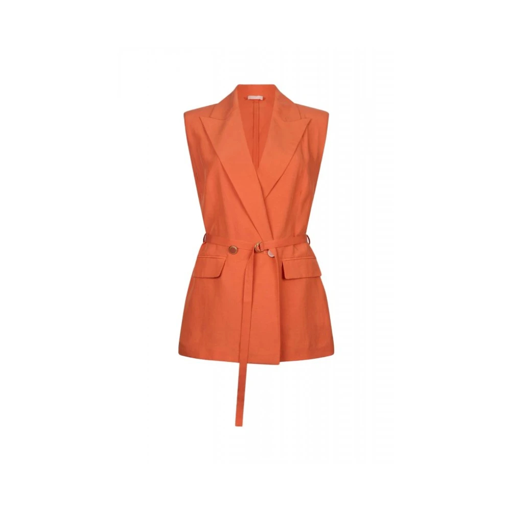 Liu Jo Damen Orange - Leinenmischungs-Weste - Jackets - M