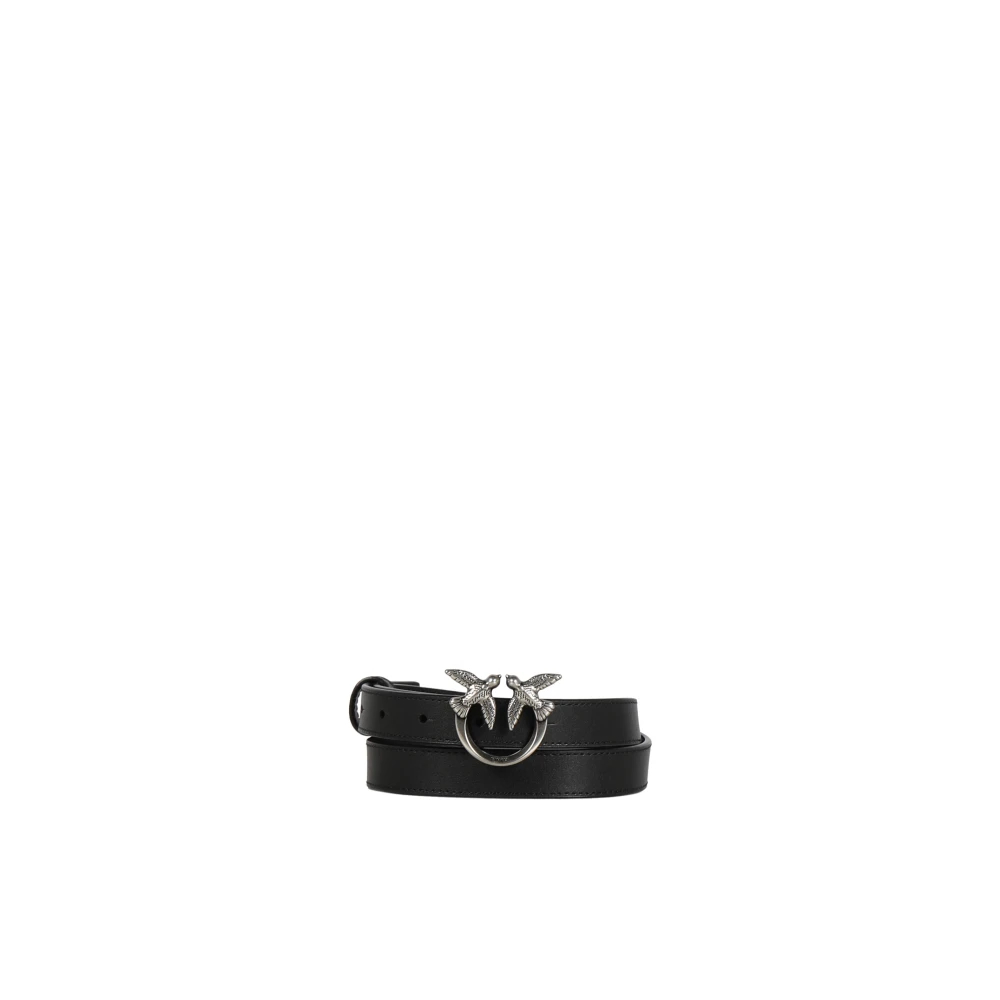Pinko Damen Schwarz - Schmaler Gürtel Love Birds Aus Leder 2Cm - Xs - Image 7
