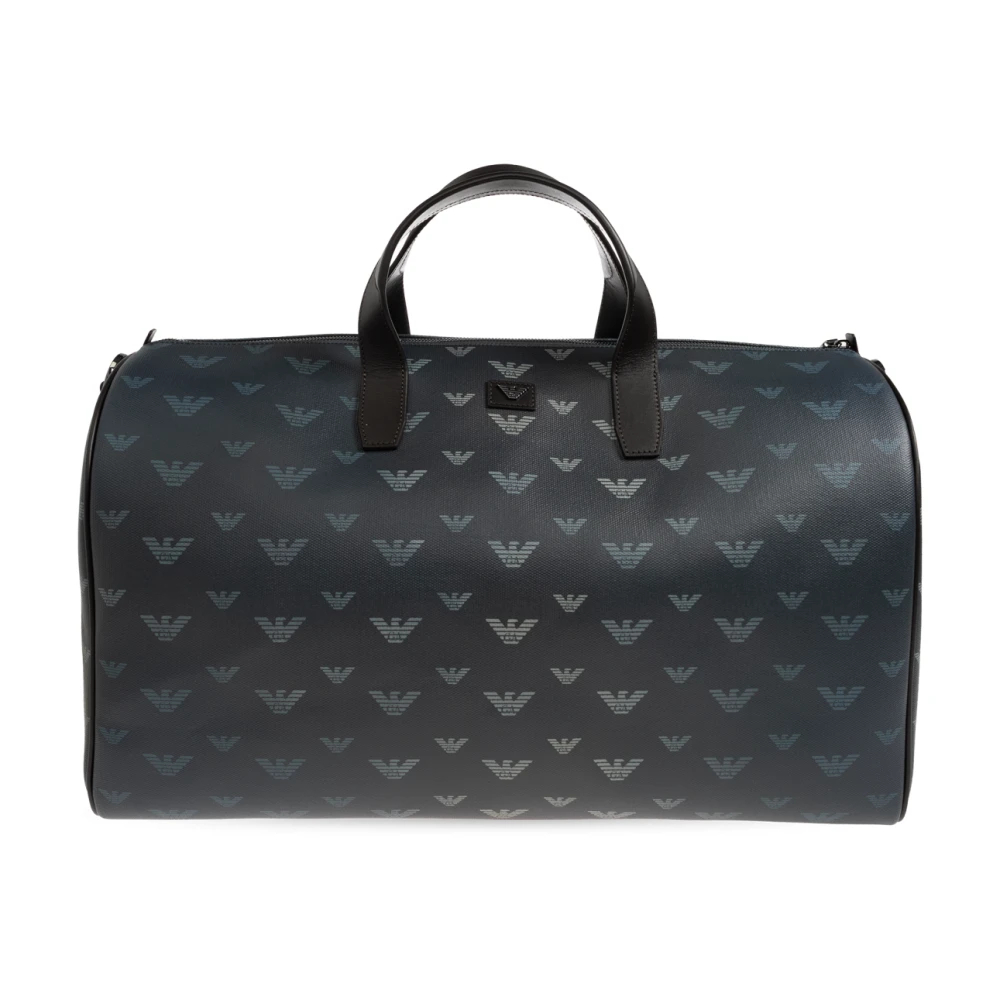 Emporio Armani Herren Grün - Bauletto-Tasche Aus Beschichtetem Canvas Mit Allover-Adler - Bags - One Size