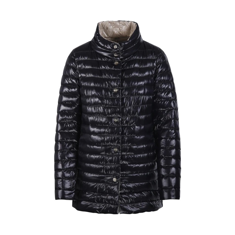 Herno Damen Schwarz - Wendejacke In A-Linie Aus Ultraleichtem Nylon - Jackets - K -L