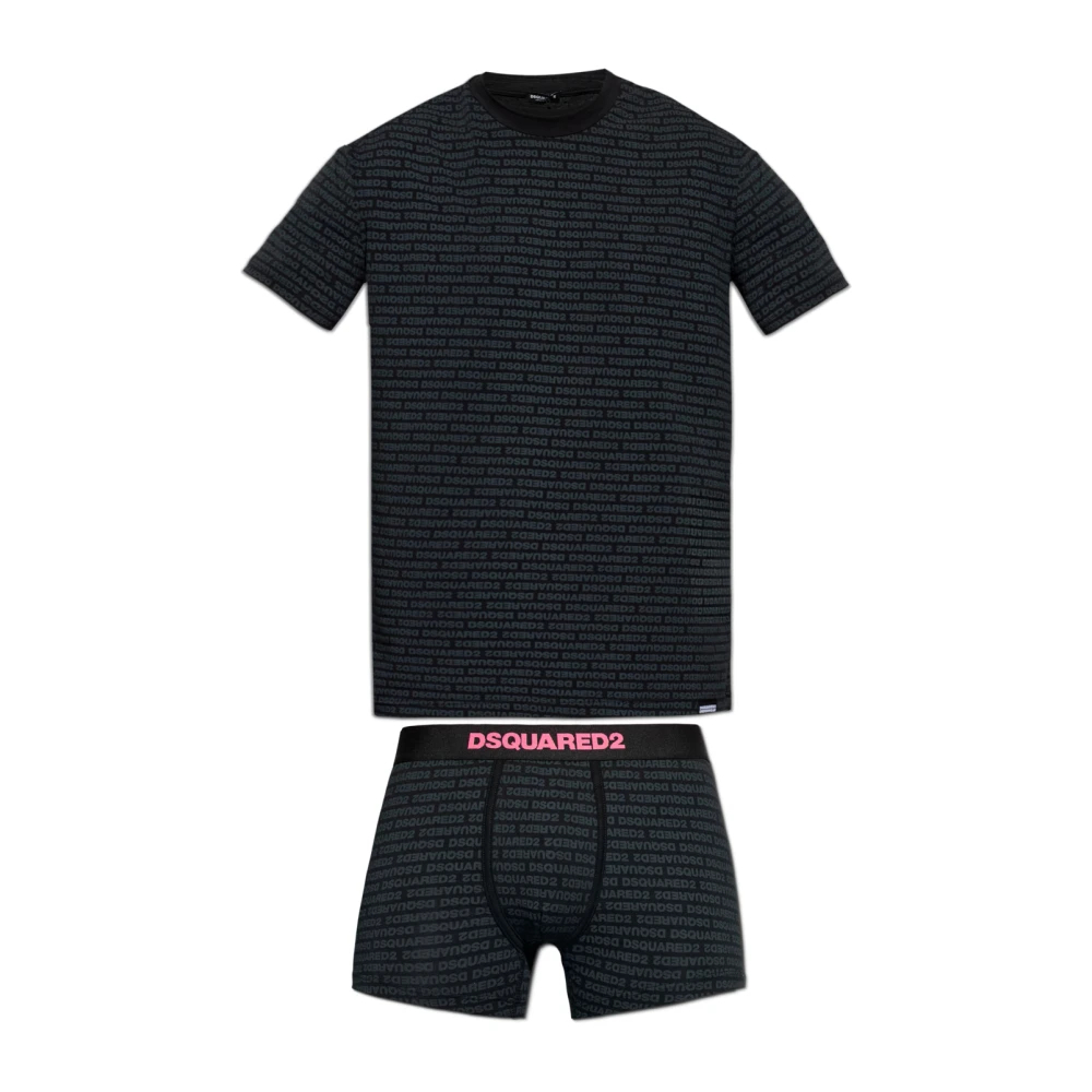 Dsquared2 Herren Schwarz - T-Shirt Und Boxer Set - Underwear - K -L