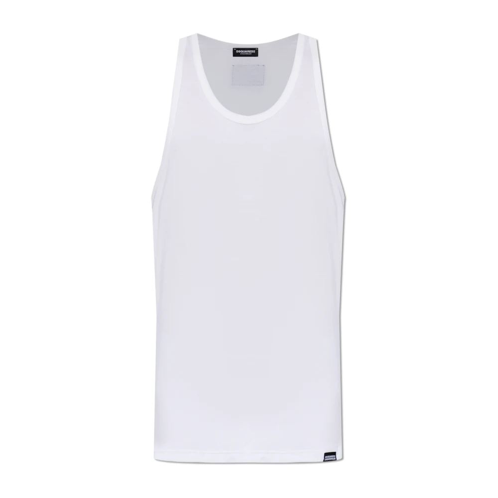 Dsquared2 Herren Weiß - Top Im Lingerie-Stil Mit Rundhalsausschnitt - Tops - Xl
