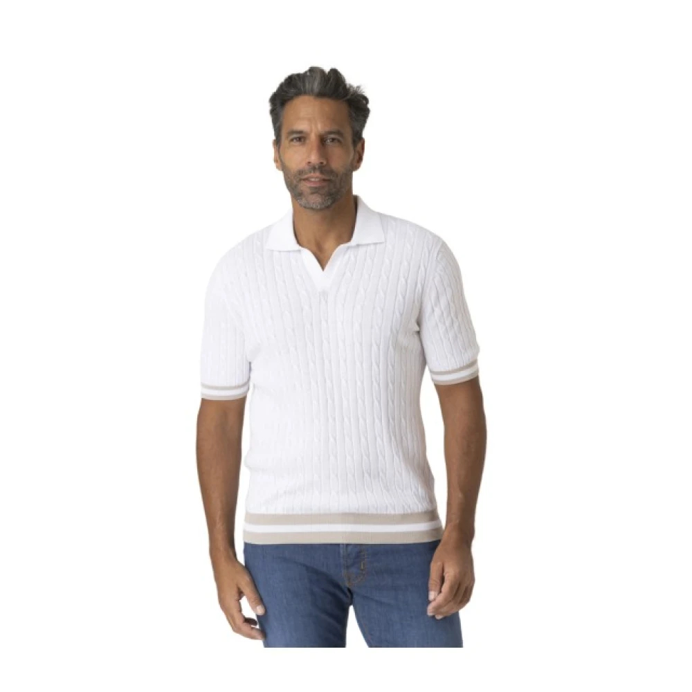 Gran Sasso Herren Weiß - Es Polo Mit Skipper-Kragen - Knitwear - 2XL