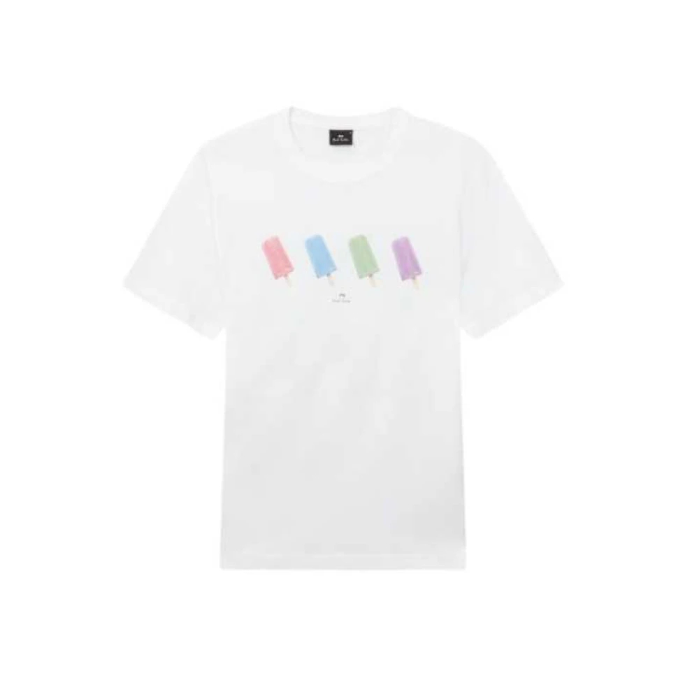 Paul Smith Herren Weiß - Ice Cream Motif T-Shirt - Tops - Xl