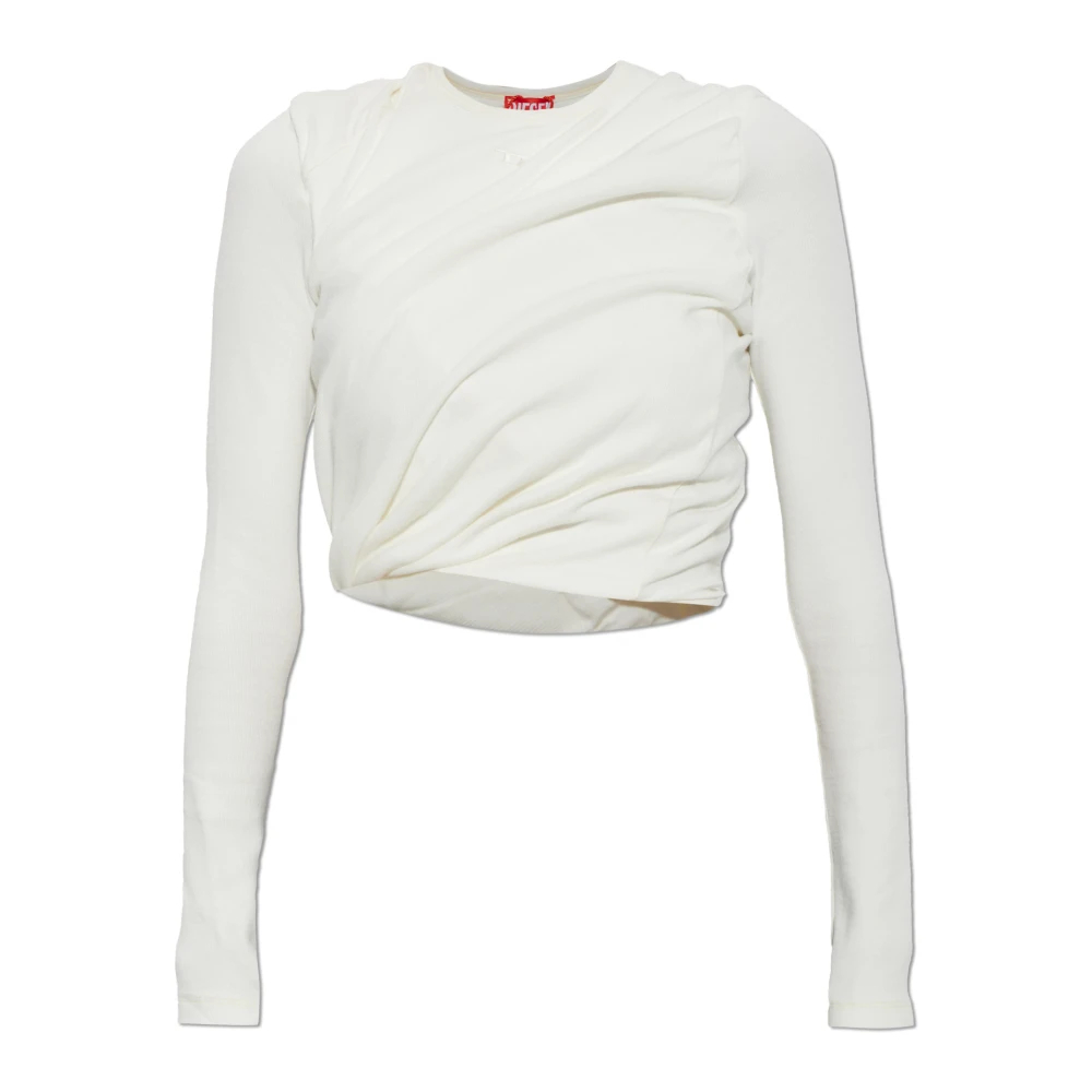 Diesel - Rucked-Up Langarm-T-Shirt - Tops - Damen - Weiß - Xs - Bild 8