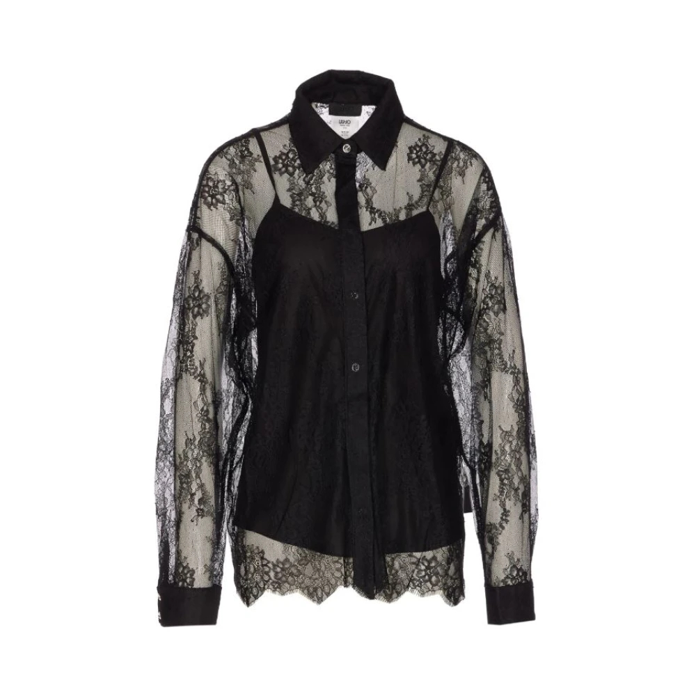Liu Jo Damen Schwarz - Lace Shirt - Blouses & Shirts - K - Xl