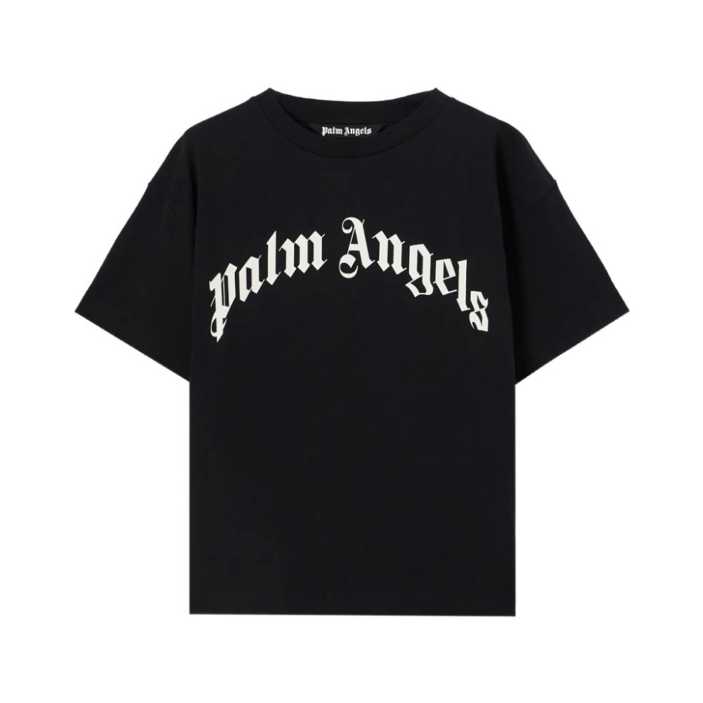 Palm Angels Herren Schwarz - Neck Logo T-Shirt - Tops - K - Xs
