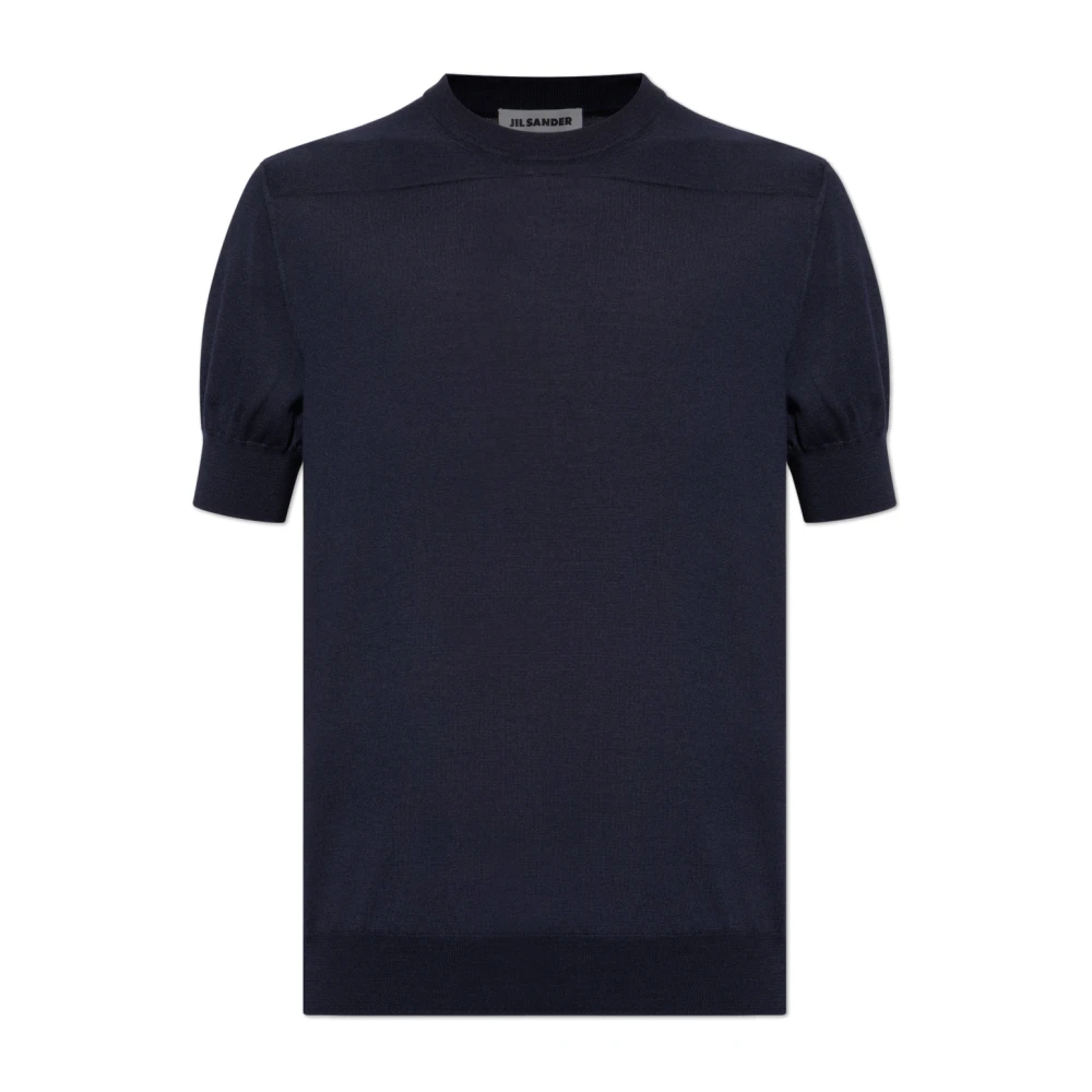 Jil Sander Herren Blau - Woll-T-Shirt - Knitwear - 2XL