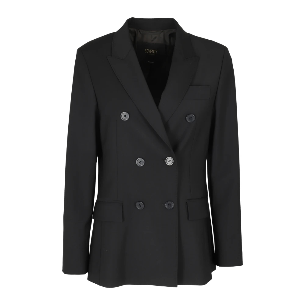 Seventy Damen Schwarz - Stretch Lana Fresco Hose - Jackets - K - Xs