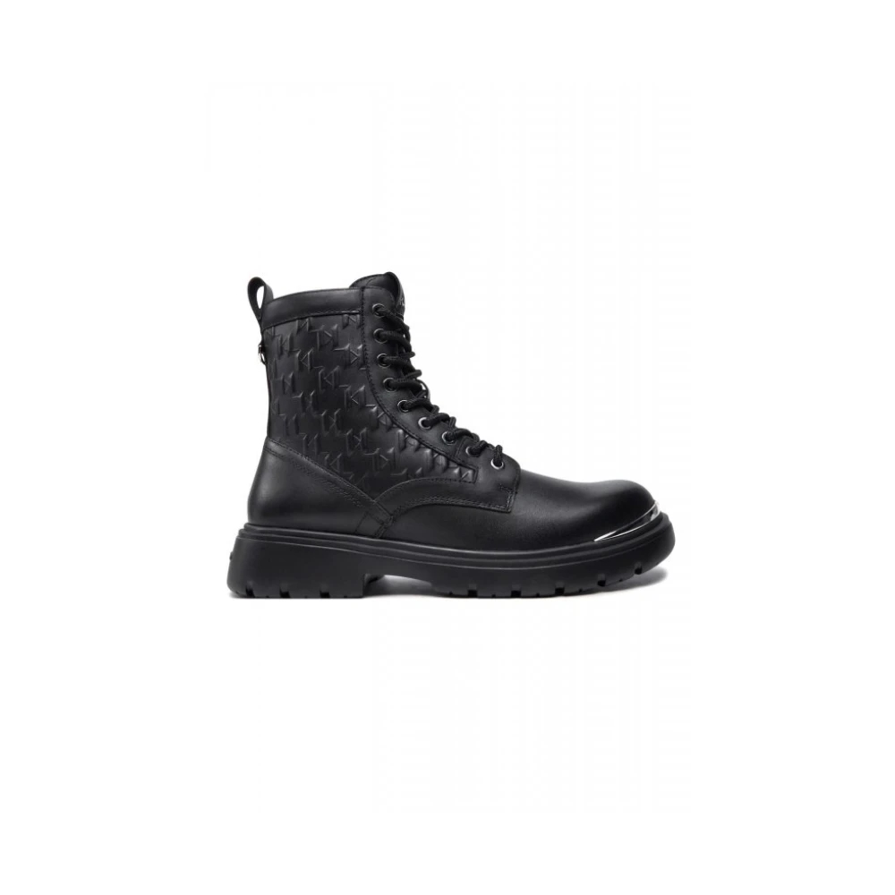 Karl Lagerfeld Herren Schwarz Schnürstiefeletten Kl13054 41 - Bild 2