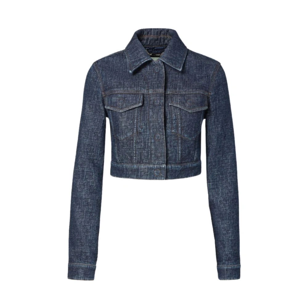 Fendi Damen Blau - Cropped Jeansjacke - Jackets - Xs