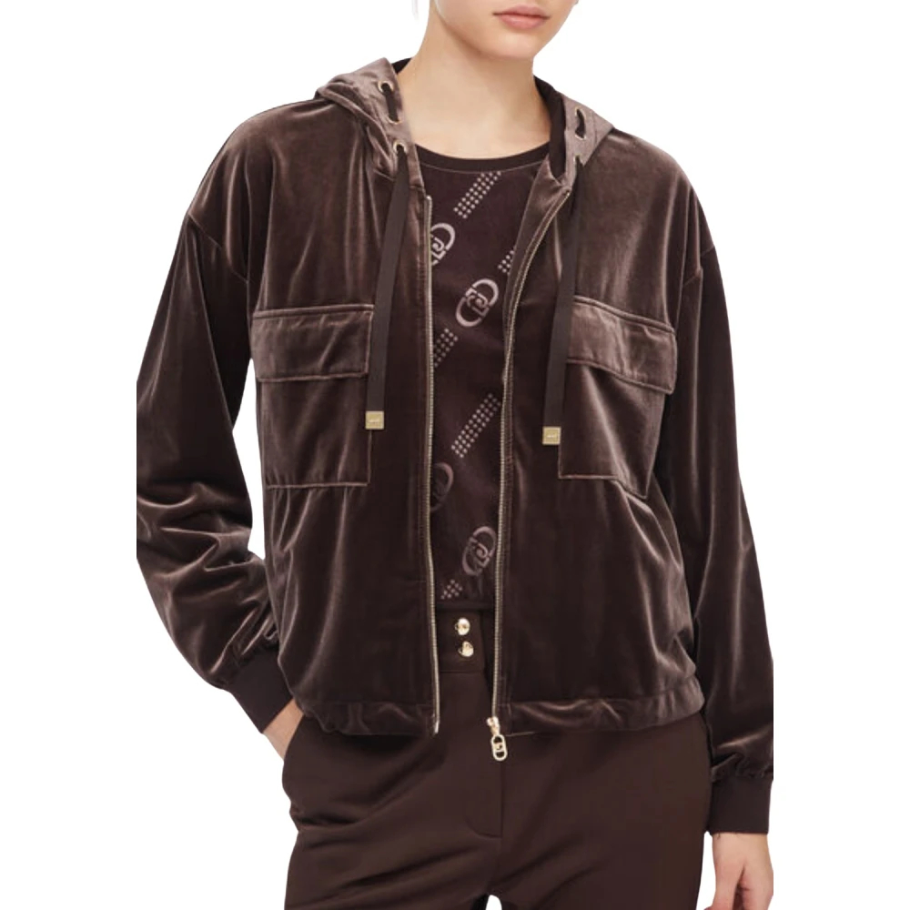 Liu Jo Damen Braun - Chenille Hoodie - Sweatshirts & Hoodies - Xl