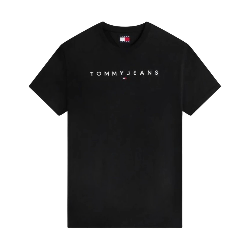 Tommy Jeans Herren Schwarz T-Shirt Linear Logo Regular Fit - Bild 6