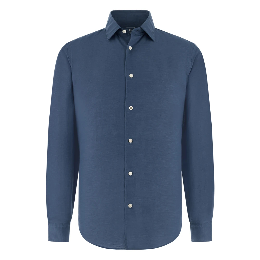 Boggi Milano Herren Blau - B Regular Fit Tencel Leinenhemd - Shirts - M