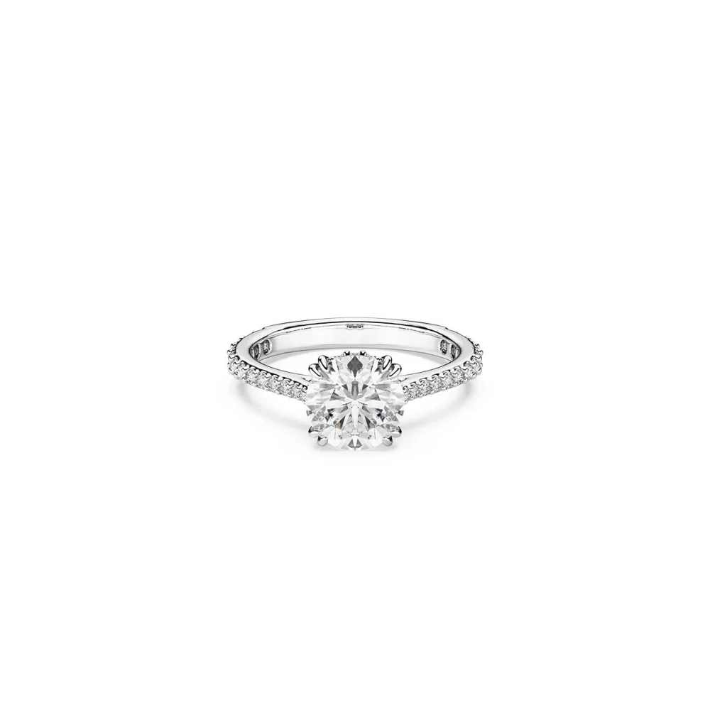 Swarovski Stilla Cocktailring, Rundschliff, Pavé, Silberfarbenes Finish Weiß Größe 58 - Image 4