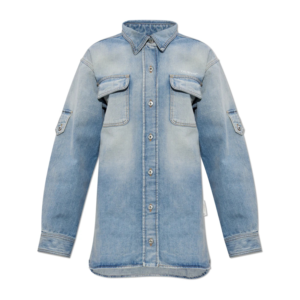 Off White Damen Blau - Denim Shirt - Blouses & Shirts - S
