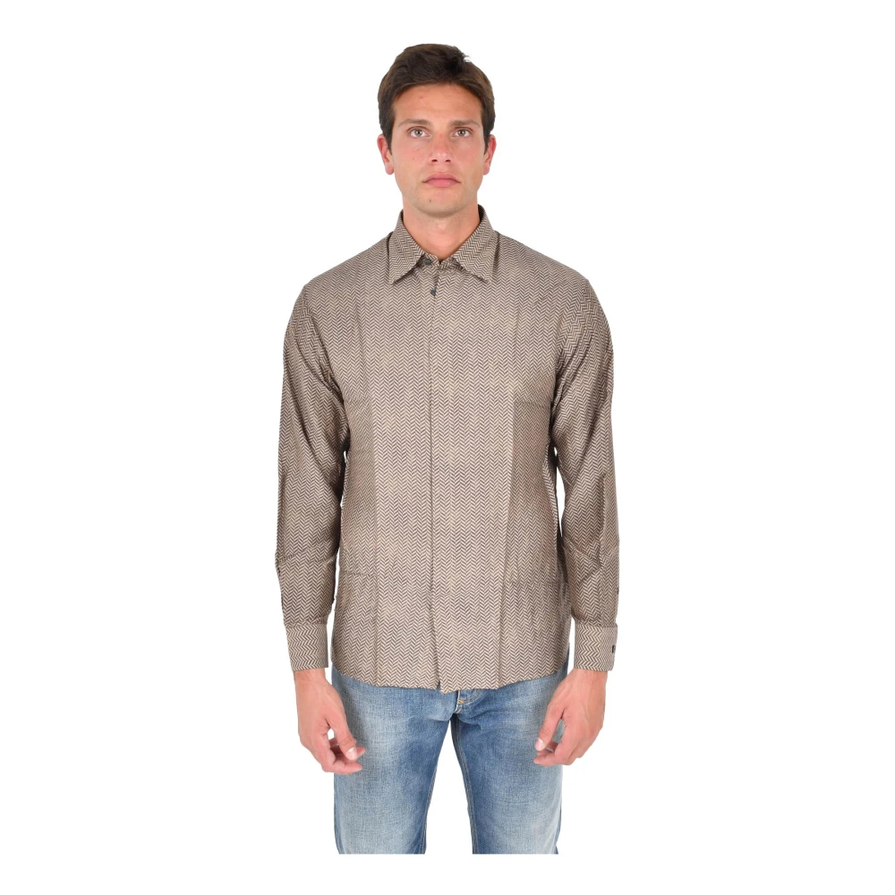 Emporio Armani Herren Beige - Chevron Shirt - Shirts - L