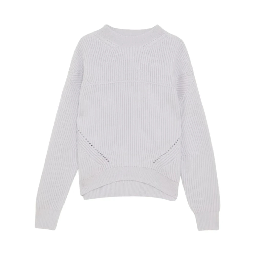 Patrizia Pepe Damen Weiß - Gerippter Pullover - Knitwear - S