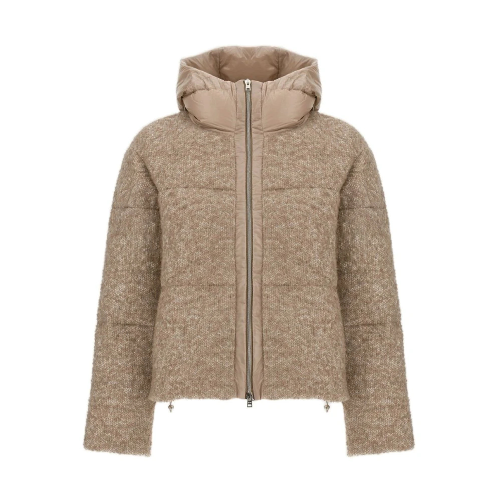 Herno - Pailletten-Bouclé-Daunenjacke - Jackets - Damen - Rosa - L