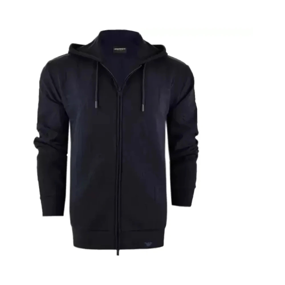 Emporio Armani Herren Blau - Iconic Eagle Zip Sweatshirt - Sweatshirts & Hoodies - M