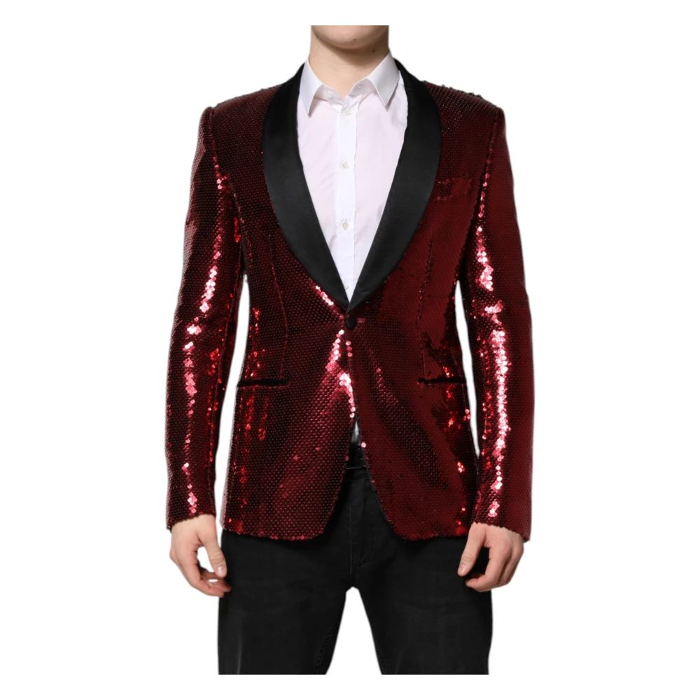 Dolce & Gabbana Herren Rot - Er Pailletten-Blazer - Jackets - M
