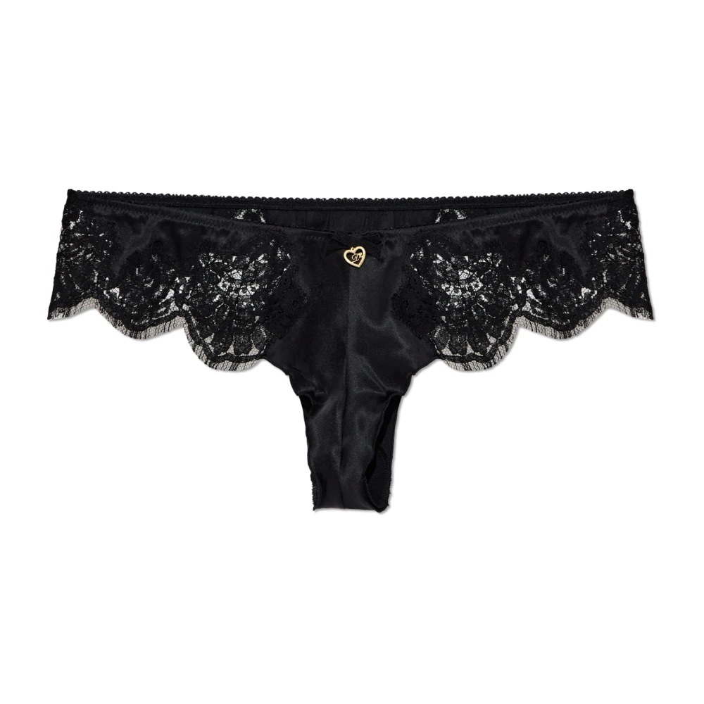 Dsquared2 Damen Schwarz - Slip Mit Spitzenbesätzen - Underwear - K - M