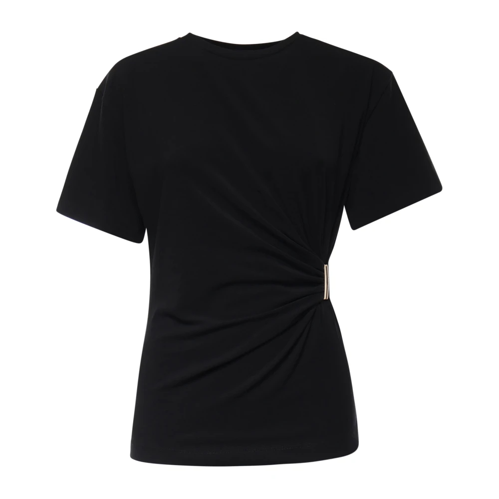 Pinko Damen Schwarz - Kurzärmeliges T-Shirt Mit Rundhalsausschnitt - Tops - K - Xs