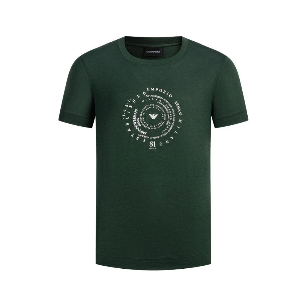 Emporio Armani Herren Grün - T-Shirt Mit Rundhalsausschnitt - Tops - L