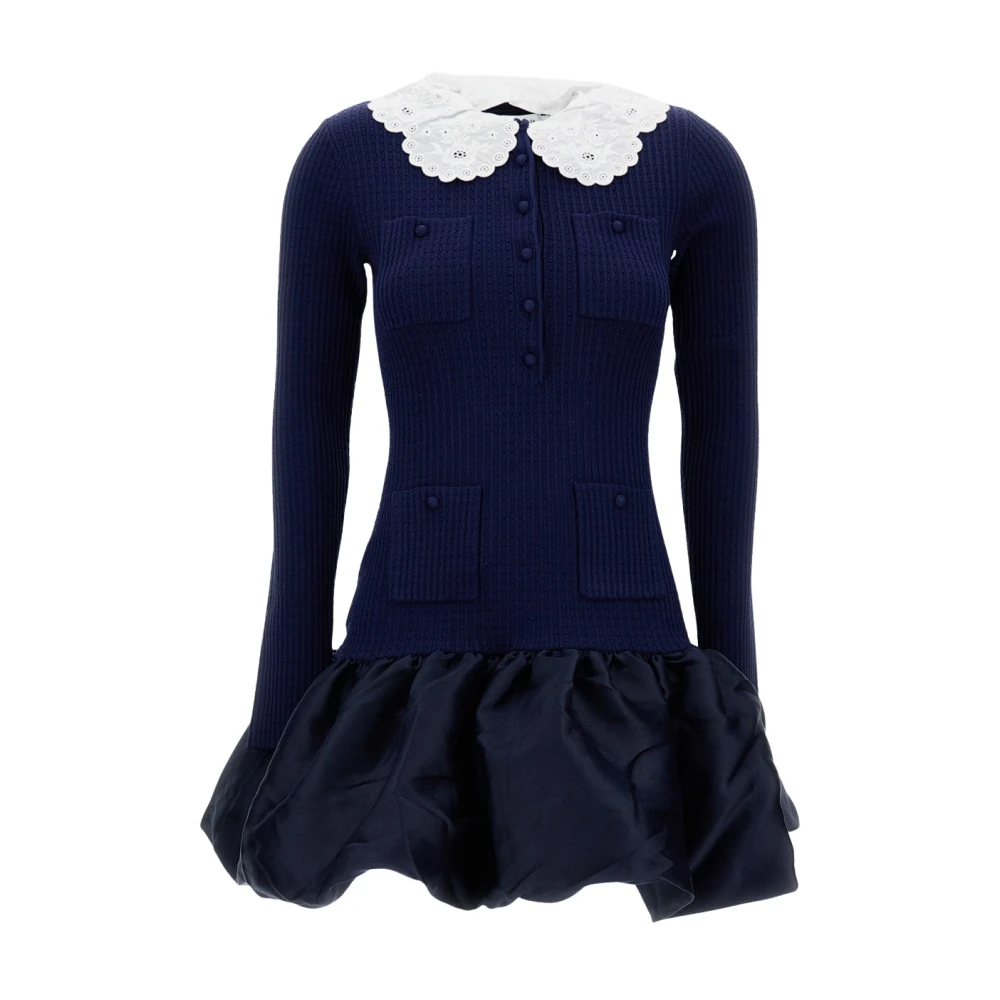 Self Portrait - Kleid Mit Muschelkragentaschen - Dresses - Damen - Blau - M - Bild 5