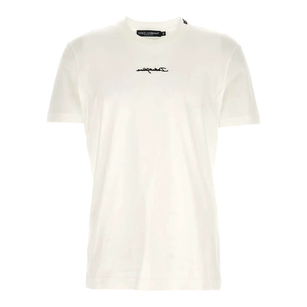 Dolce & Gabbana Herren Weiß - Logo Patch T-Shirt - Tops - 3XL
