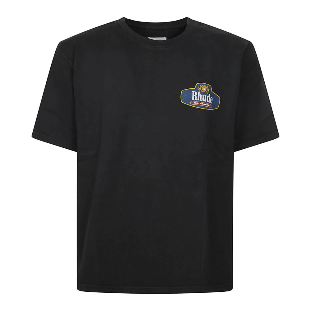 Rhude Herren Schwarz - Racing Crest T-Shirt - Tops - K - M