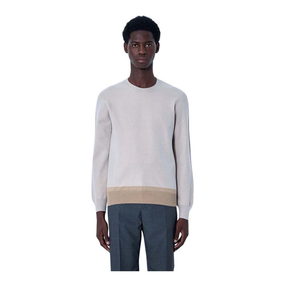 Mm6 Maison Margiela Herren Beige - Fein Gestrickter Pullover Mit Rundhalsausschnitt - Knitwear - M