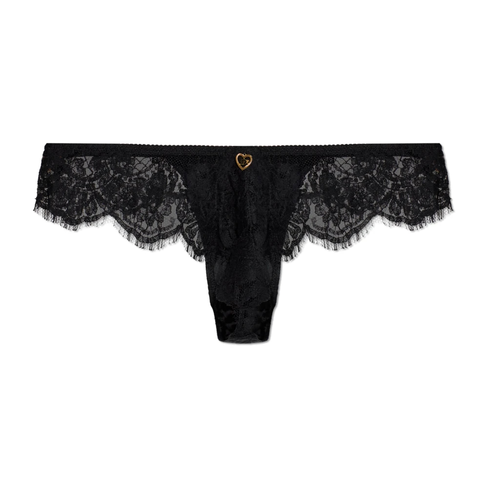 Dsquared2 Damen Schwarz - Seiden-Slips Mit Spitze - Underwear - K - L