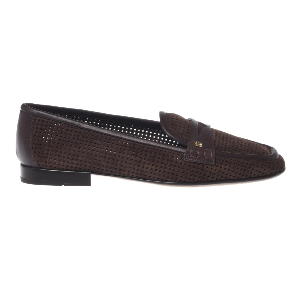 Baldinini Damen Braun - Perforated Suede Loafer - Shoes - 36 Eu