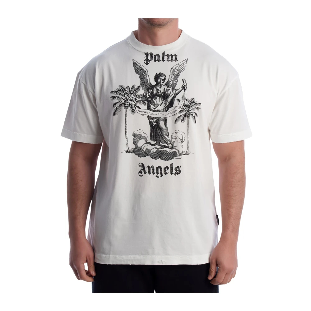 Palm Angels Herren Weiß - University T-Shirt - Tops - 2XS