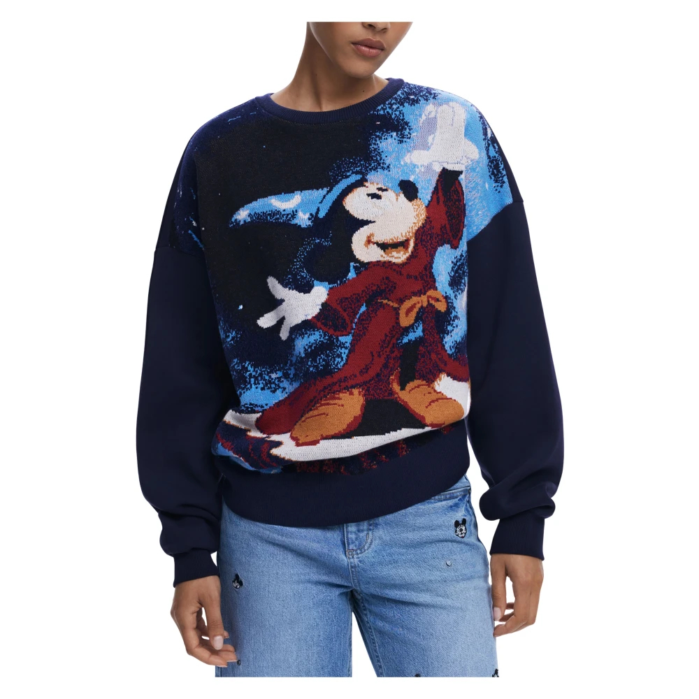 Desigual Damen Blau - Fantasy Mickey Sweatshirt - Sweatshirts & Hoodies - S