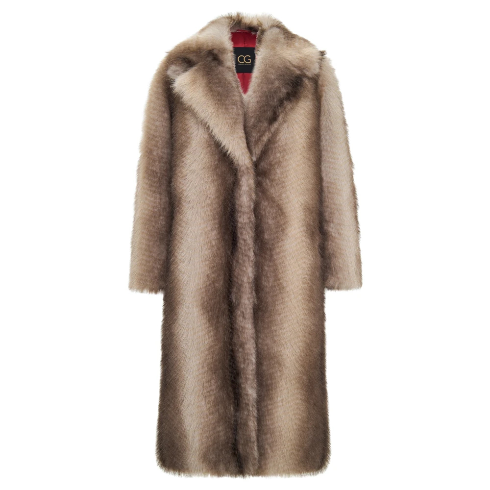 Cesare Gaspari Damen Braun - Faux Fur Mantel Natalie - Jackets - L