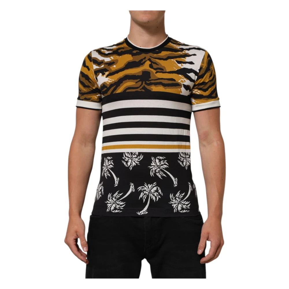 Dolce & Gabbana Herren Multicolor - Kurzärmeliges T-Shirt Mit Rundhalsausschnitt - Tops - Mehrfarbig - Xs