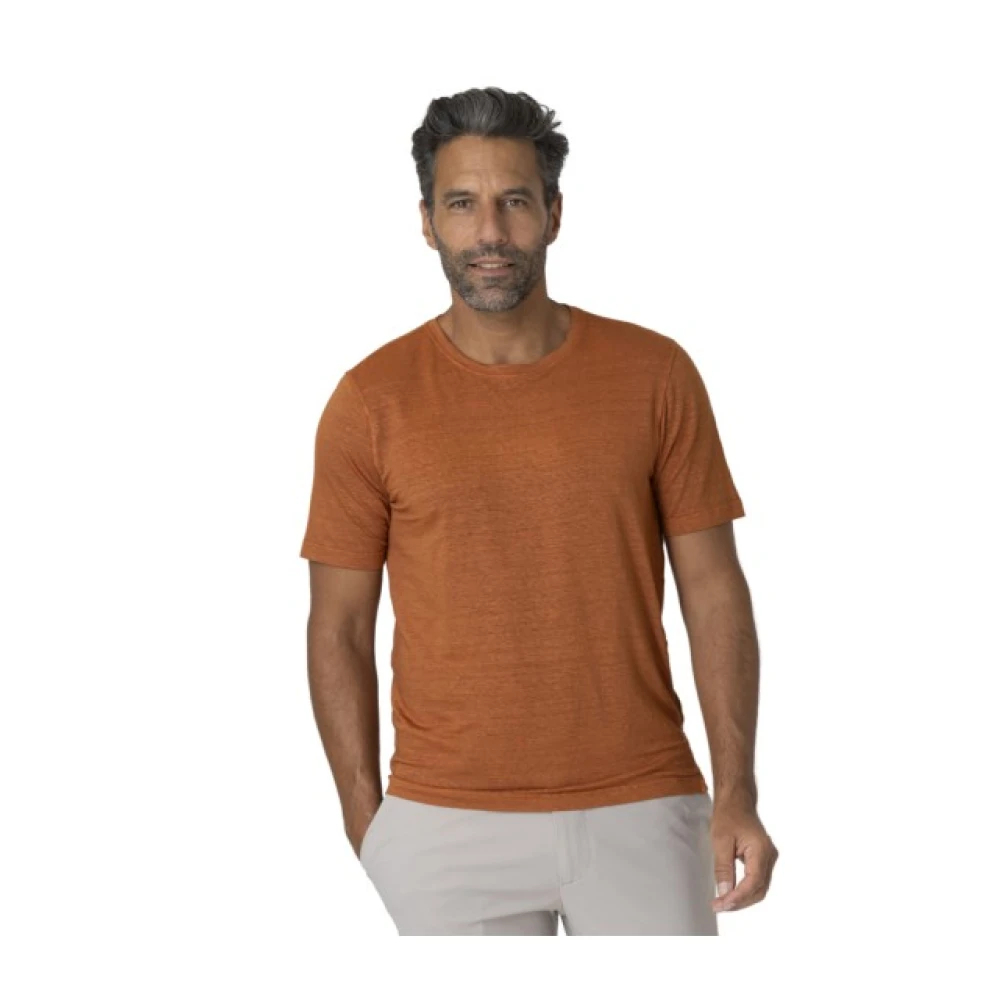 Gran Sasso Herren Braun - Leinen-T-Shirt Mit Rundhalsausschnitt - Tops - Xl