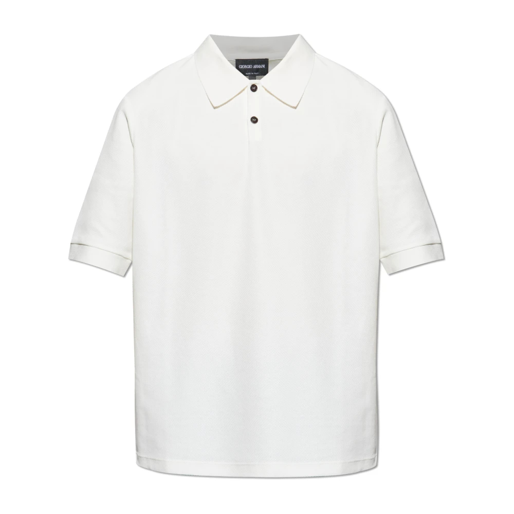 Giorgio Armani Herren Weiß - Cotton Polo Shirt - Tops - M