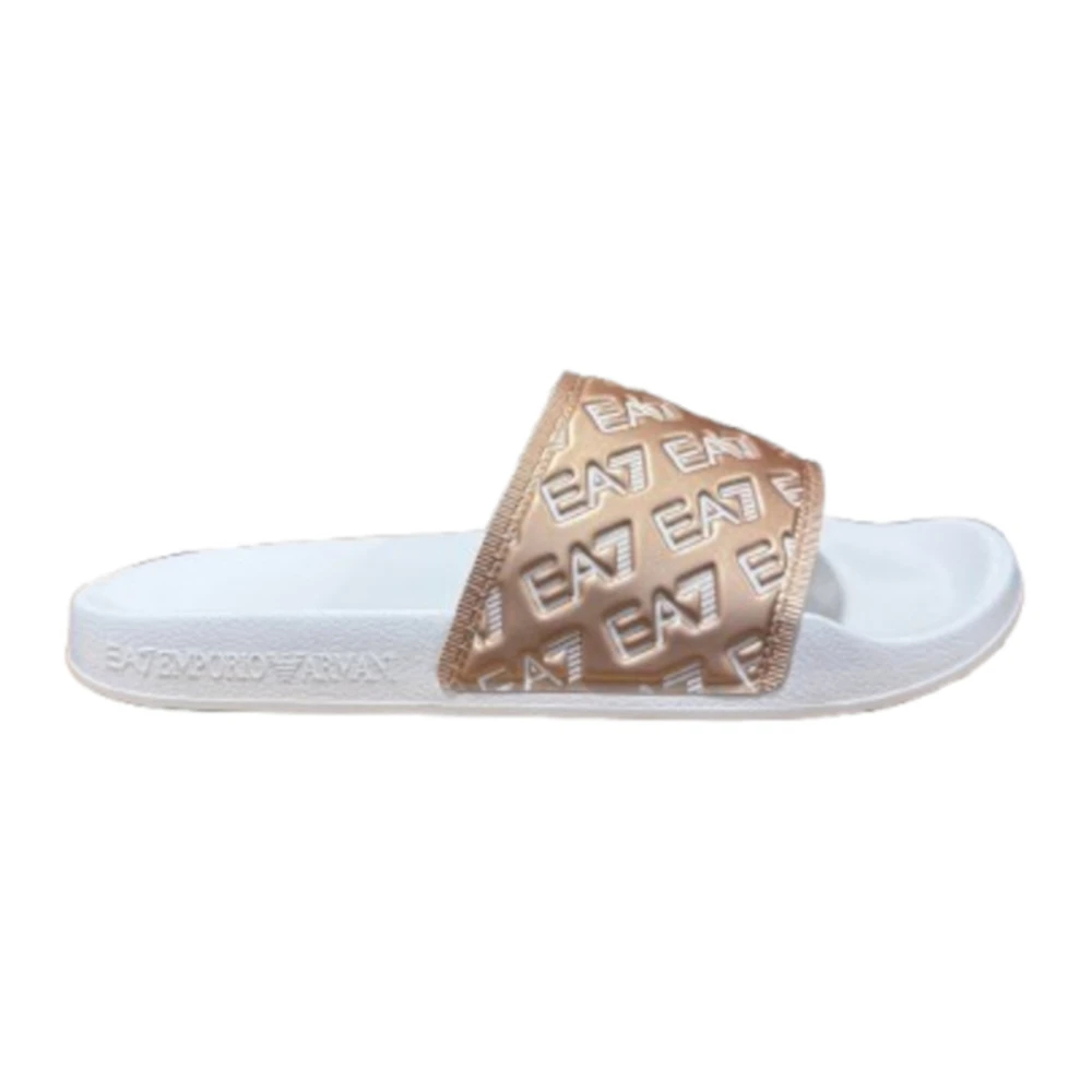 Emporio Armani Ea7 Damen Beige - Weiße Flip-Flops & Slider Für - Shoes - 39 Eu