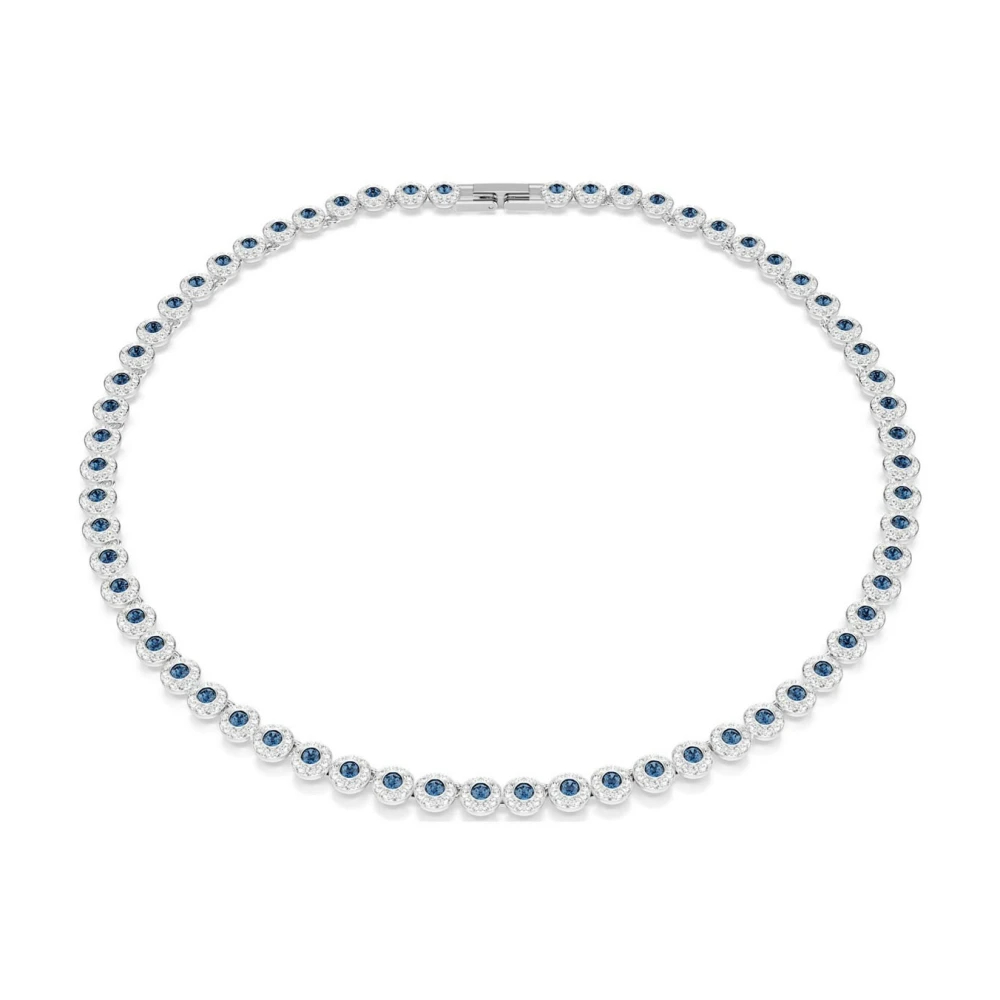 Swarovski Una Angelic Halskette, Rundschliff, Rhodiniert Blau - Bild 8