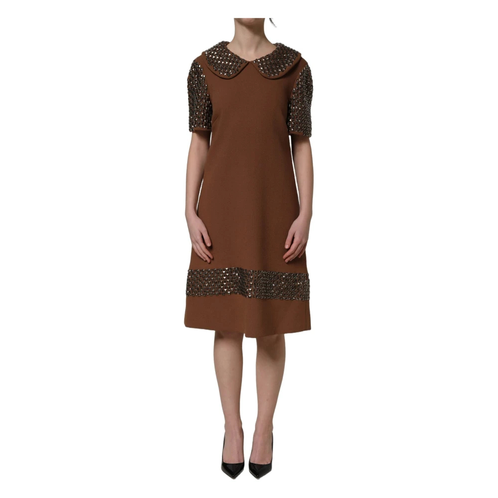 Dolce & Gabbana Damen Braun - Shift Midi Dress - Dresses - 2XS