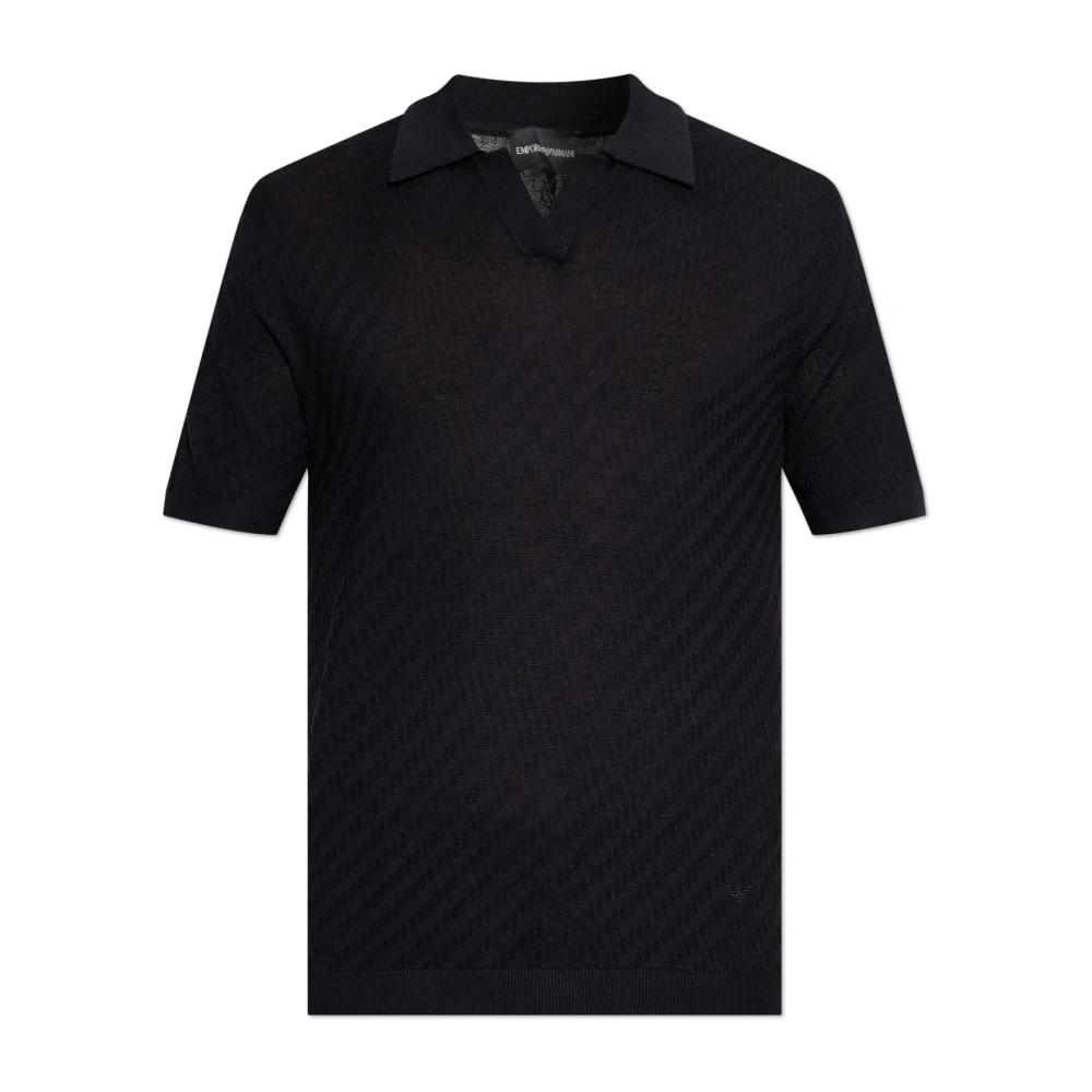Emporio Armani Herren Schwarz - Cotton Polo - Tops - K - M