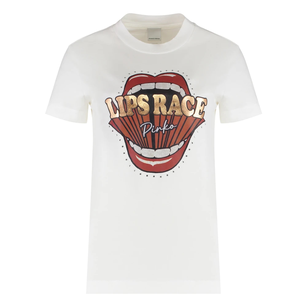Pinko Damen Weiß - T-Shirt Mit Rundhalsausschnitt - Tops - Xs