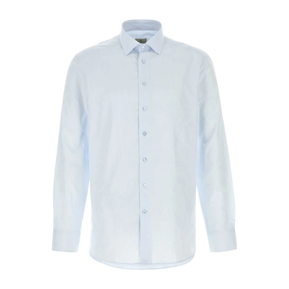 Etro Herren Blau - Cotton Jacquard Shirt - Shirts - Xl