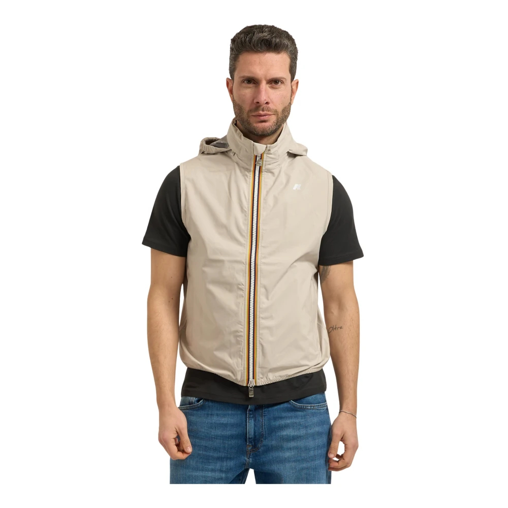 K-Way Herren Beige - Valen Stretch Dot Weste - Jackets - S